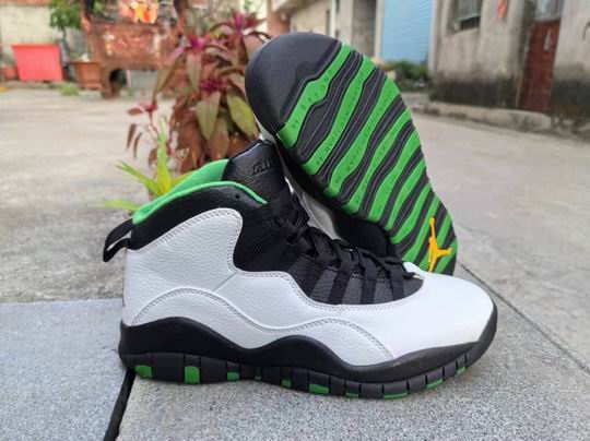 (image for) Air Jordan 10 Seattle 310805-137 White Black Green Men's Shoes-1